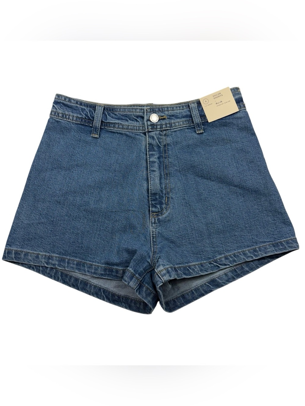 Universal Thread Sailor Short Medium Wash High Rise Denim Jean Shorts NWT 4 Blue
